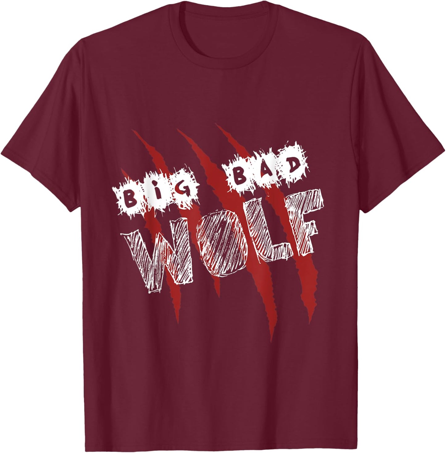 The Big Bad Wolf Shirt Halloween scary T-Shirt - T-Shirt | Maroon