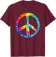 Tye Dye Peace Sign T Shirt T-Shirt - T-Shirt | Maroon