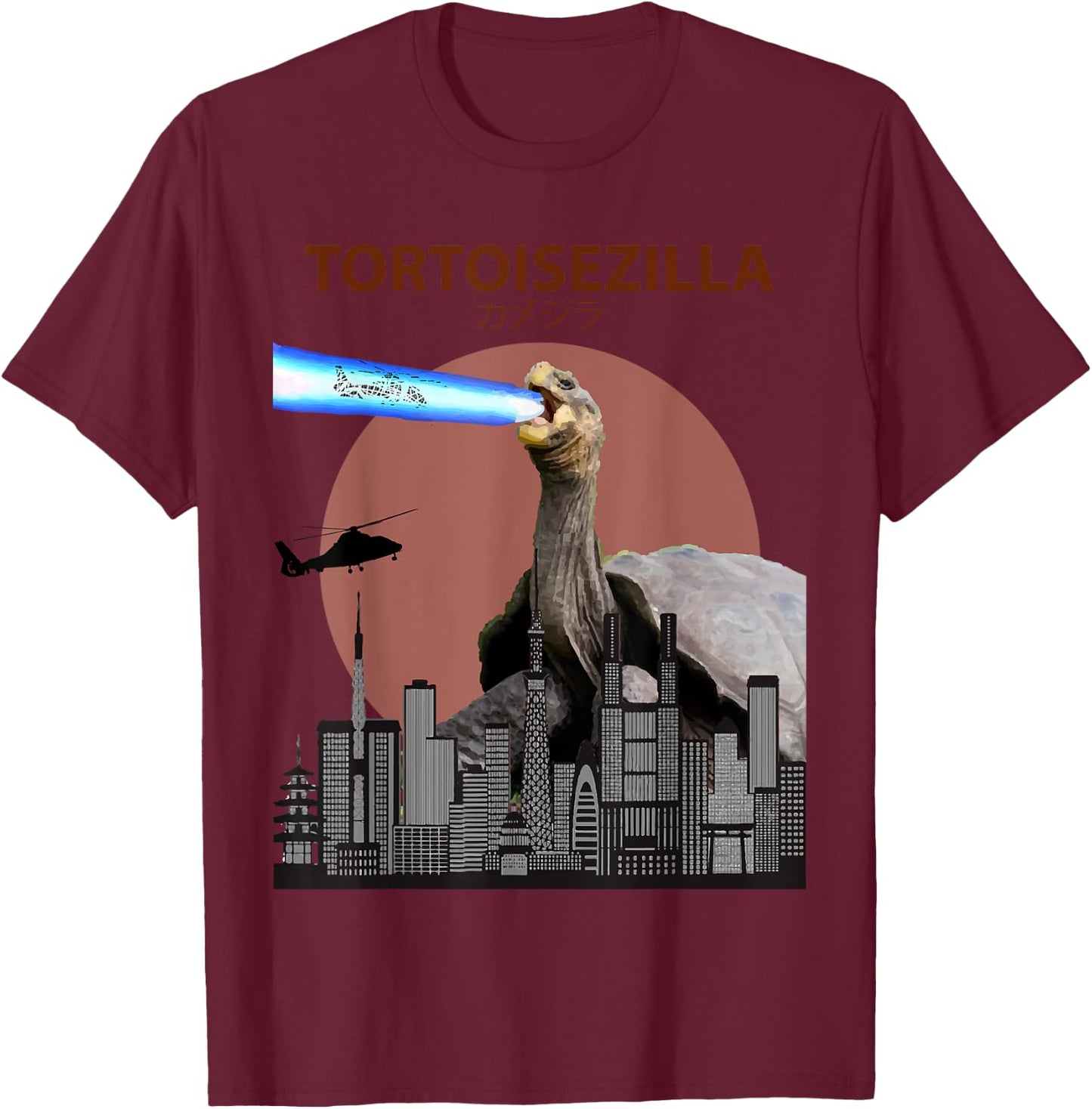 Tortoisezilla | Funny Tortoise for Turtle Lovers T-Shirt - T-Shirt | Maroon