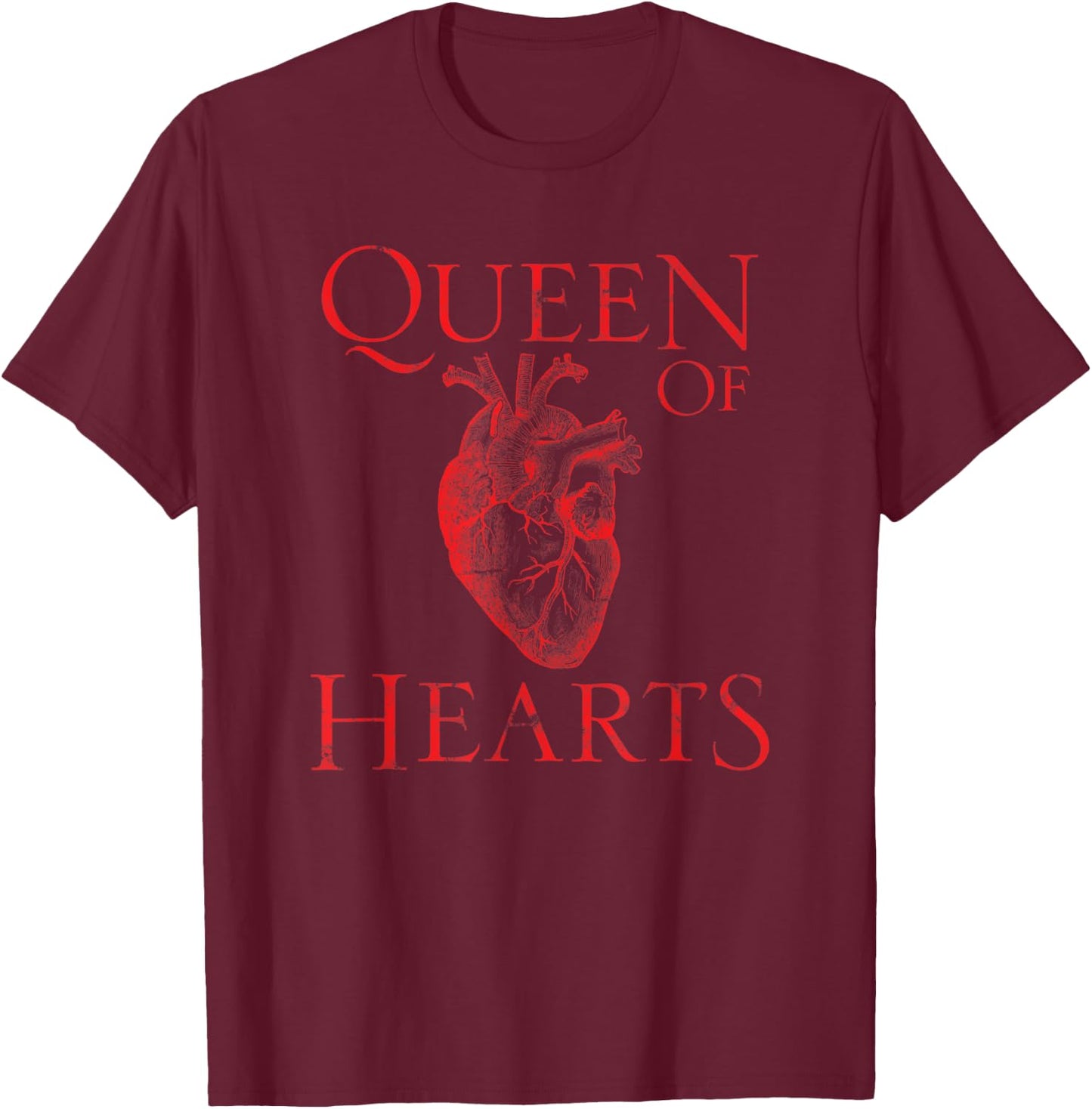 Funny Queen Of Hearts Design. Nurse, Surgeon or Cardiologist T-Shirt - T-Shirt | Maroon