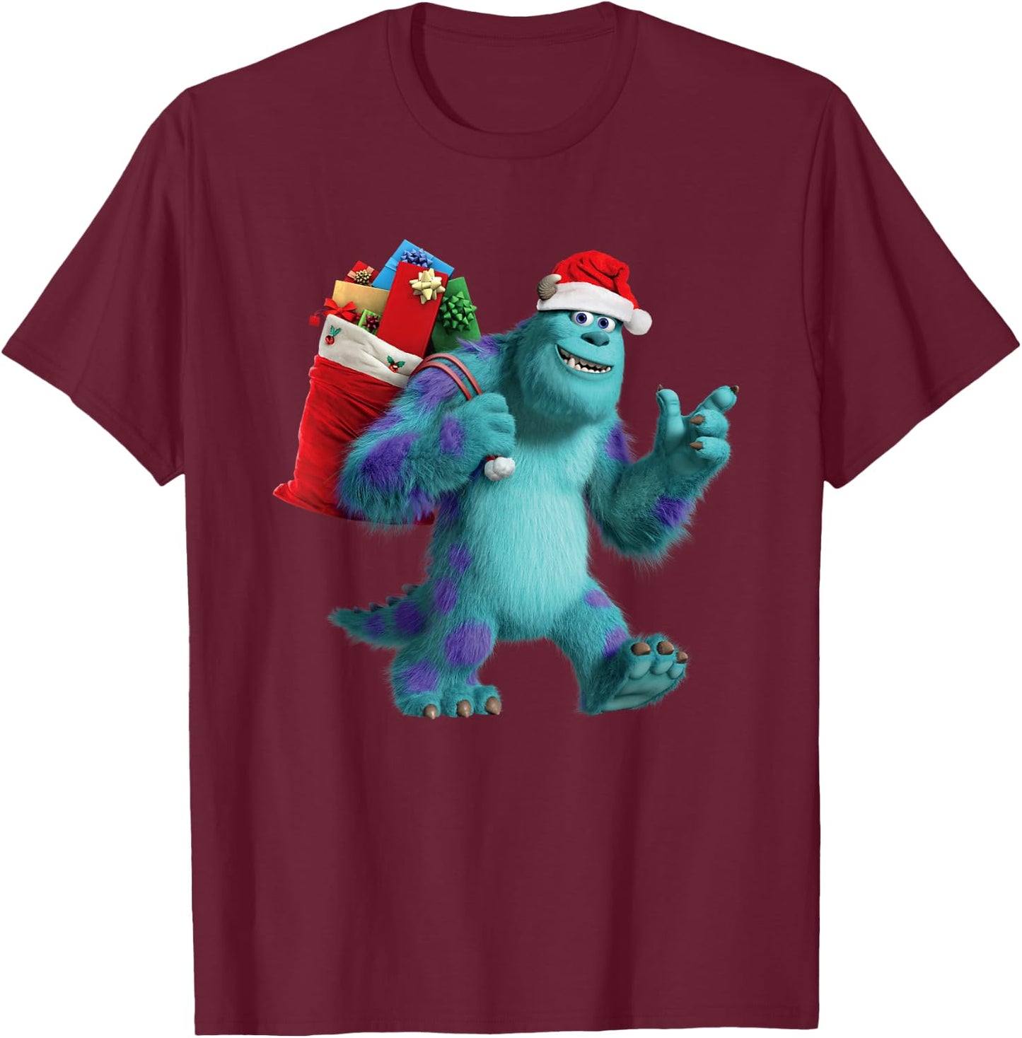 Disney PIXAR Monsters University Santa Sulley Holiday T-Shirt - T-Shirt | Maroon