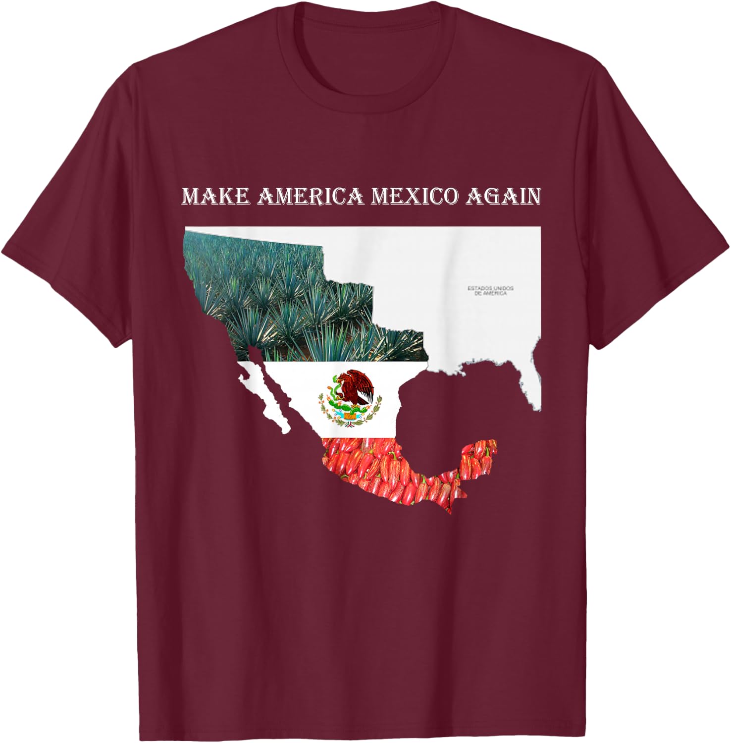 Make America Mexico Again Funny Mexican playera Mexico 2018 T-Shirt - T-Shirt | Maroon