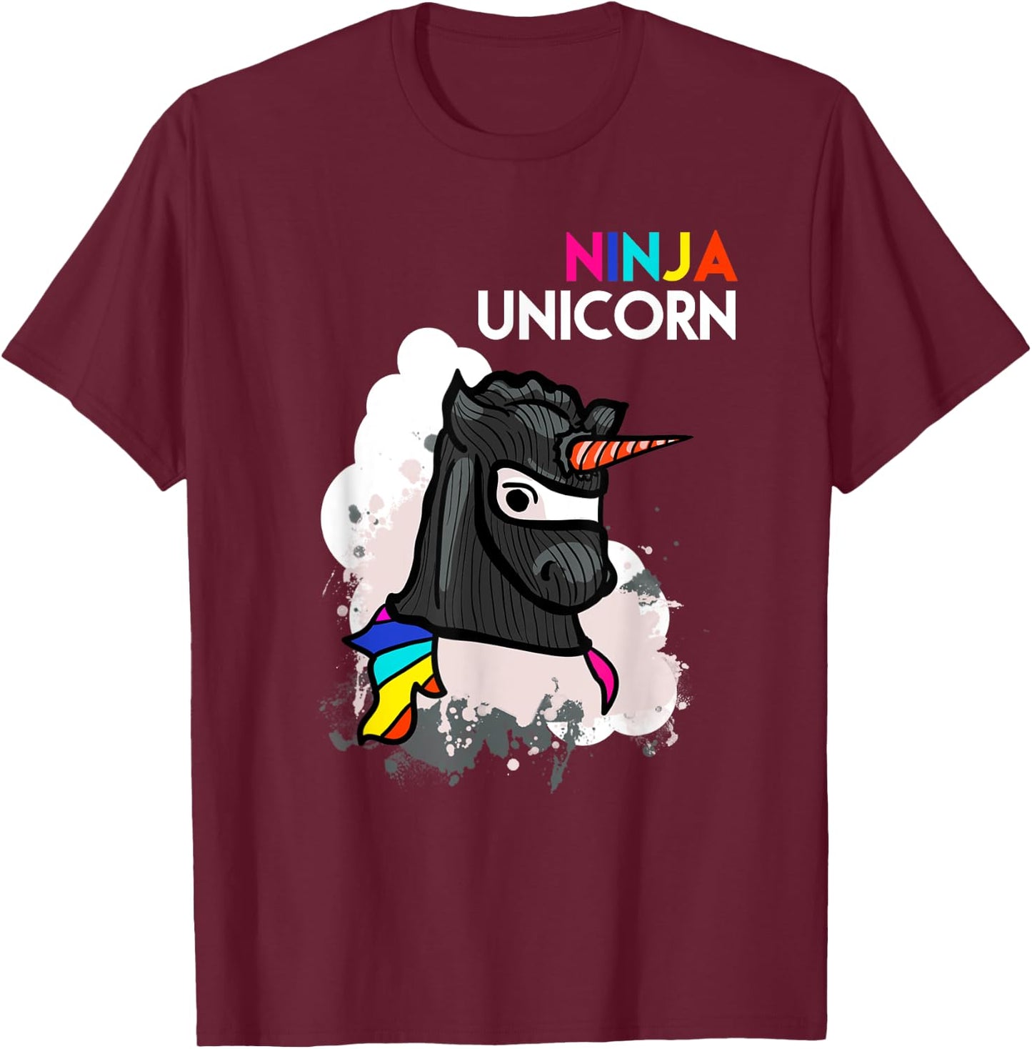 Unicorn Ninja Funny Cool Martial Arts Fighter Gift T-Shirt - T-Shirt | Maroon