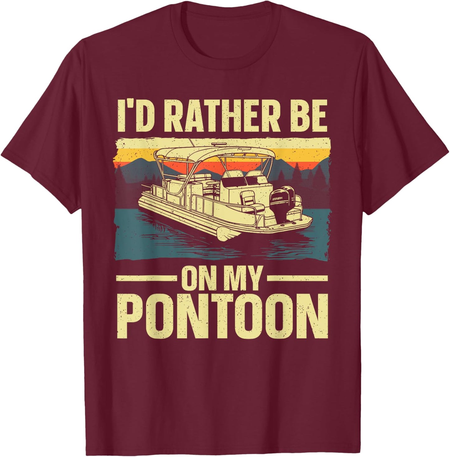 Cool Pontoon Boat Design Women Pontoon Boat Captain T-Shirt - T-Shirt | Maroon