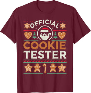 Official Cookie Tester Pajamas Pastry Chefs Sugar Cookie T-Shirt - T-Shirt | Maroon