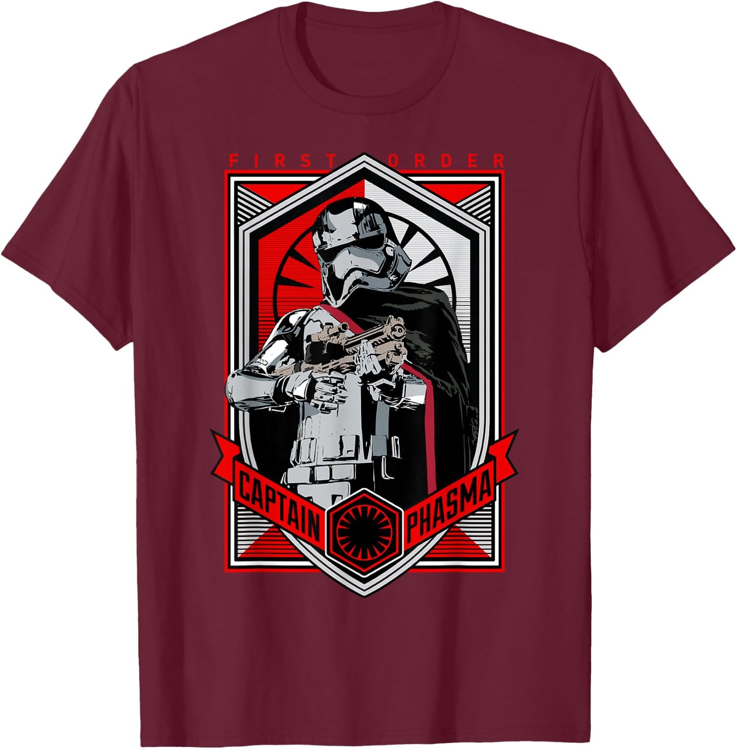 Star Wars The Force Awakens Captain Phasma First Order T-Shirt - T-Shirt | Maroon