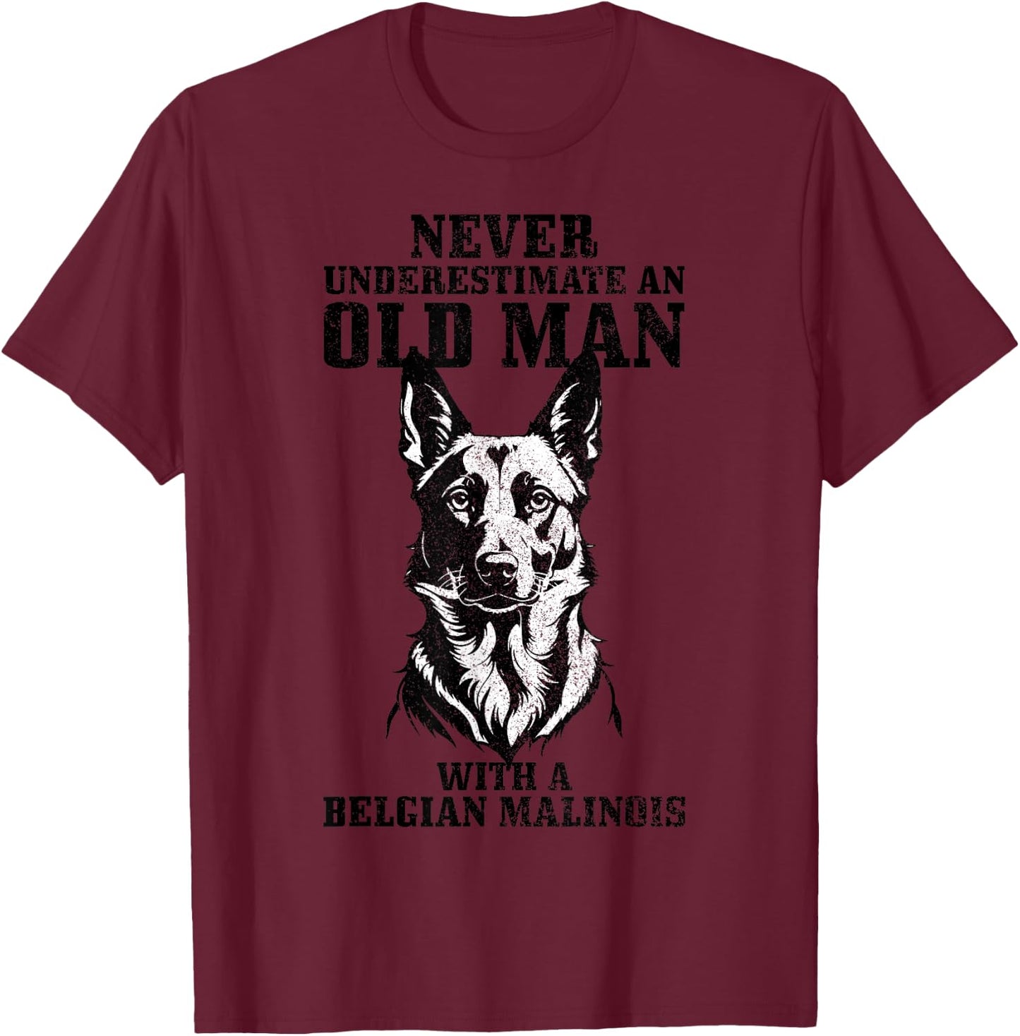 Belgian Malinois Dad Funny Dog Owner T-Shirt - T-Shirt | Maroon
