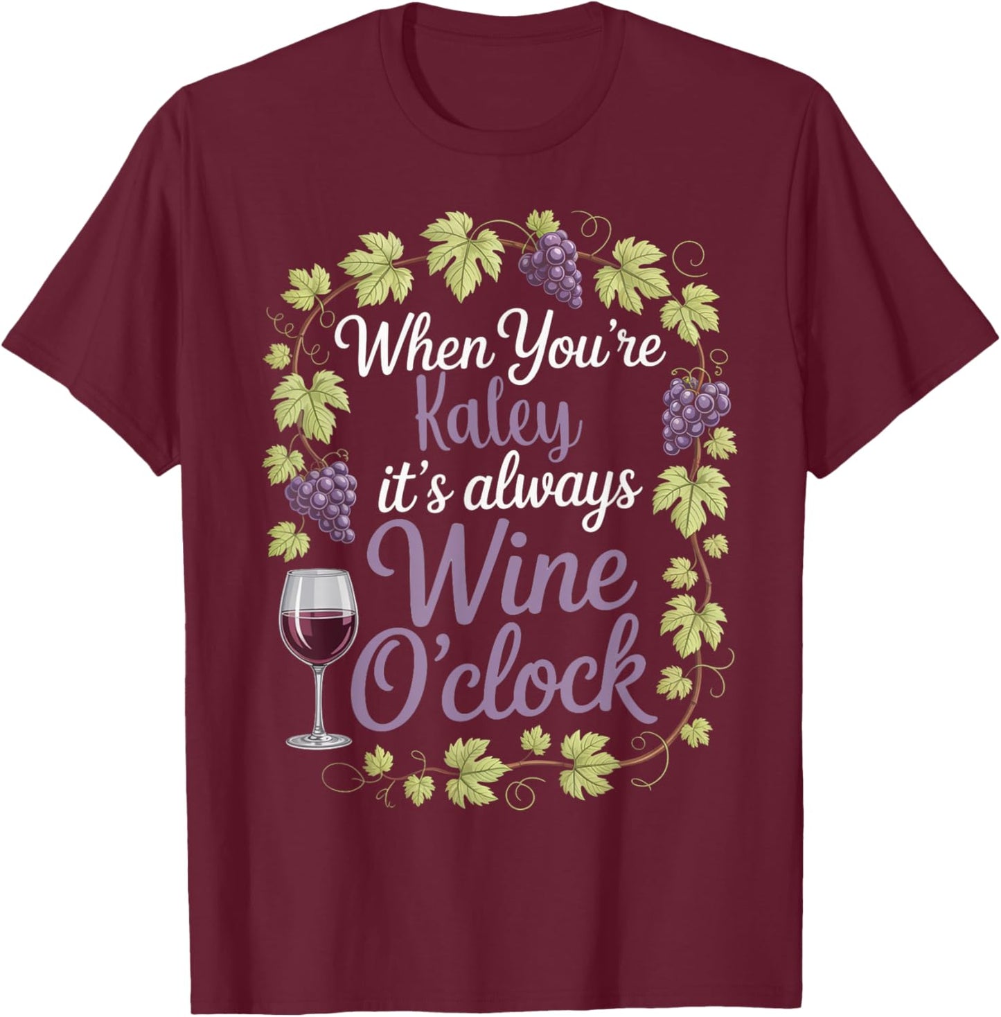 KALEY Personalized Women's Gift Custom KALEY T-Shirt - T-Shirt | Maroon