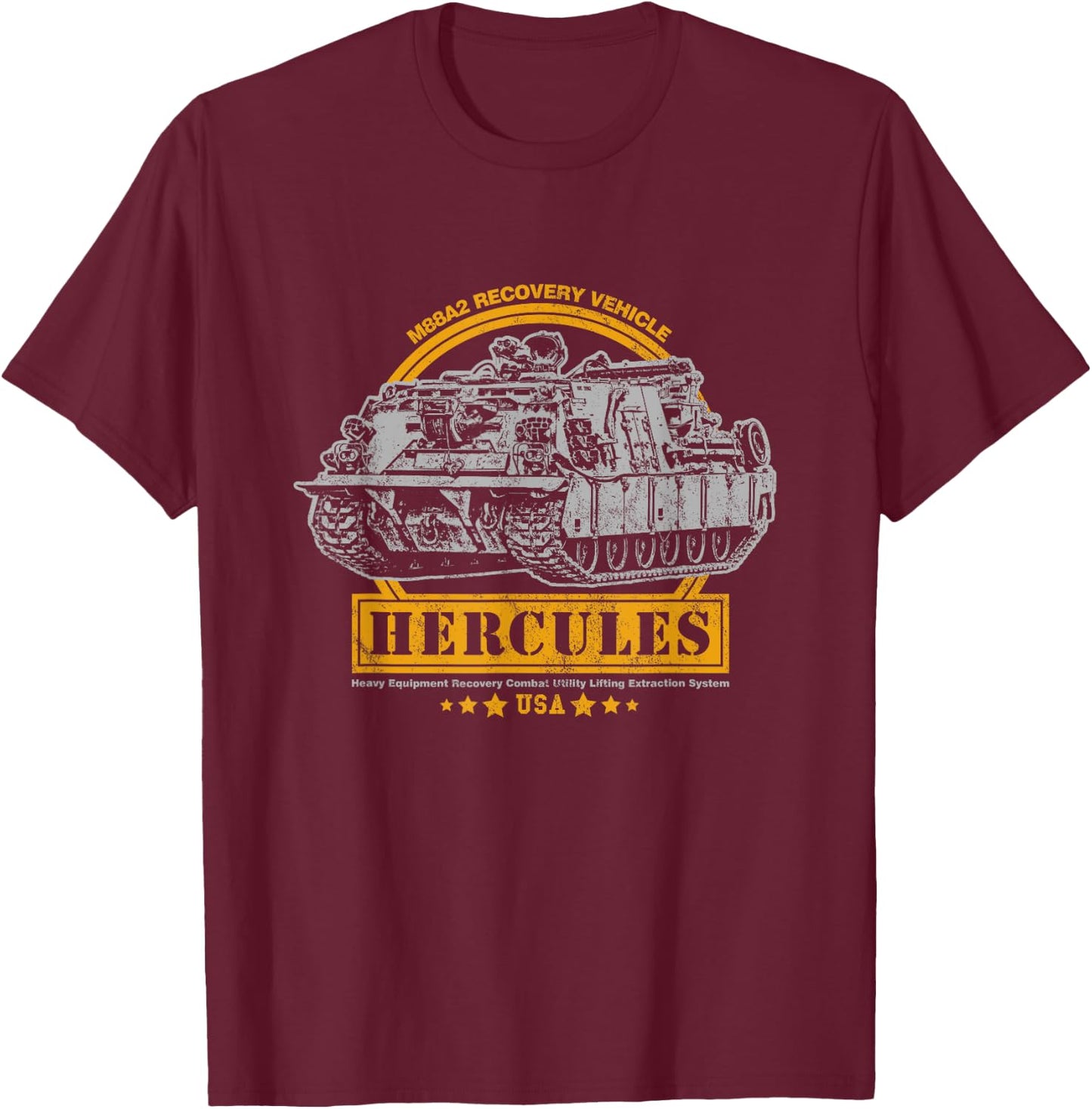 M88 Recovery Vehicle - M88A2 HERCULES ARV T-Shirt - T-Shirt | Maroon