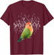 Birbber -Adults & Kids Black Screaming Lovebird (Green Peachfaced) Cotton 100% Modern Cartoon T-Shirt - T-Shirt | Maroon