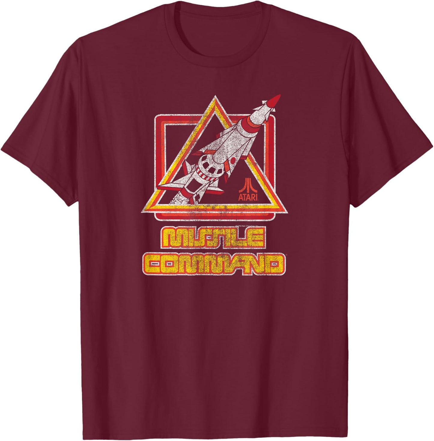 Atari Missle Command Retro T-Shirt - T-Shirt | Maroon