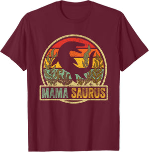 Vintage Retro Mama Saurus SeaRex Mosasaurus Dinosaur Women T-Shirt - T-Shirt | Maroon