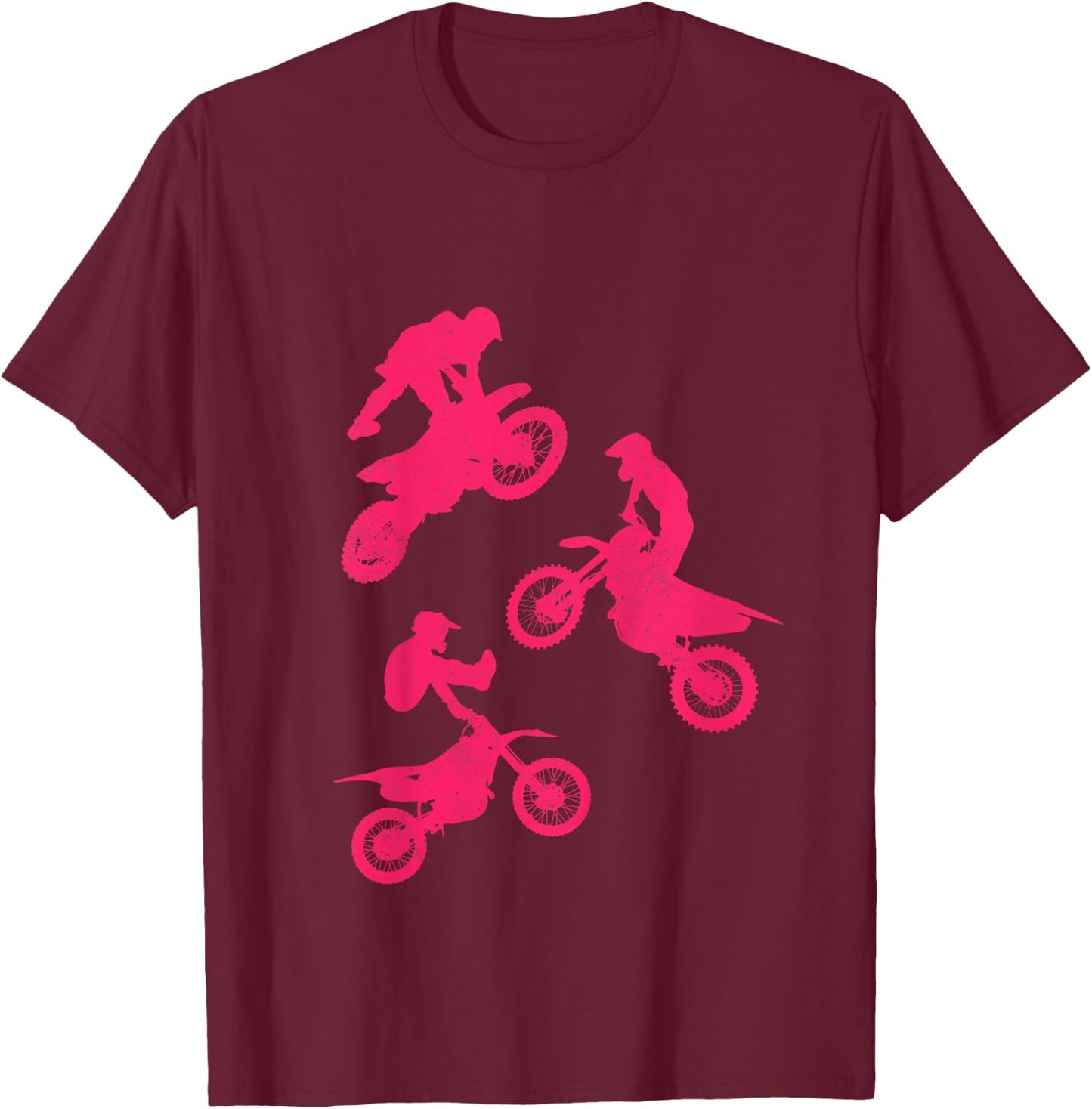 Kids Dirt Bike Shirt for Girls & Toddler Gift Motocross Pink T-Shirt - T-Shirt | Maroon
