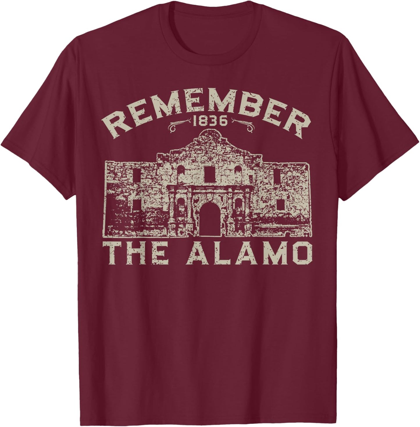 Remember the Alamo story of San Antonio Texas T-Shirt - T-Shirt | Maroon