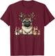Funny Pug Merry Pugmas Xmas Dogs PugsLove Boys Girls Kids T-Shirt - T-Shirt | Maroon