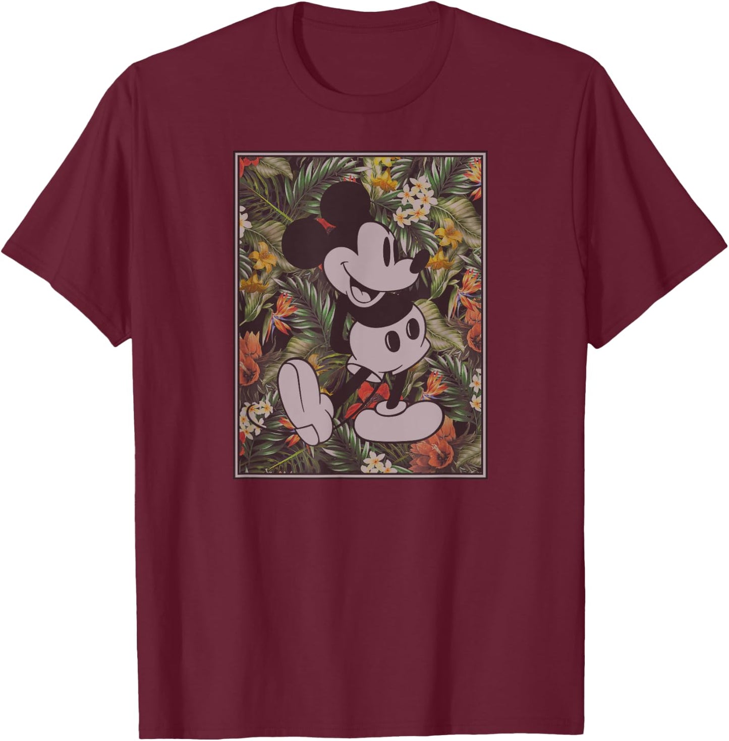 Disney - Tropical Mickey Mouse T-Shirt - T-Shirt | Maroon