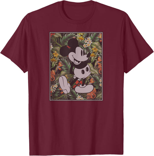 Disney - Tropical Mickey Mouse T-Shirt - T-Shirt | Maroon