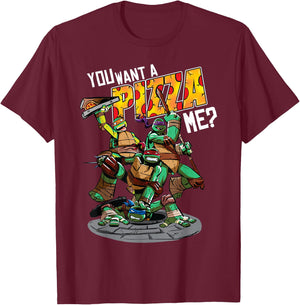 Teenage Mutant Ninja Turtles "You Want A Pizza Me? T-Shirt - T-Shirt | Maroon