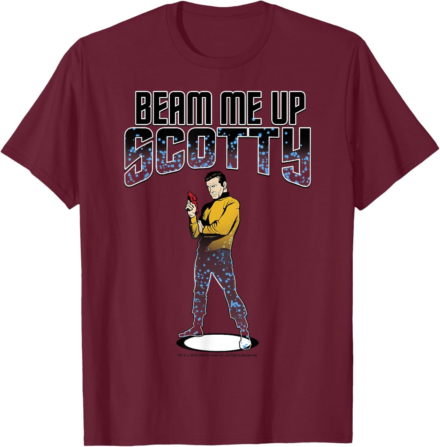 Star Trek The Original Series Beam Me Up Scotty T-Shirt - T-Shirt | Maroon