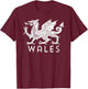 Distressed Rugby Welsh Cymru Flag of Wales T-Shirt - T-Shirt | Maroon