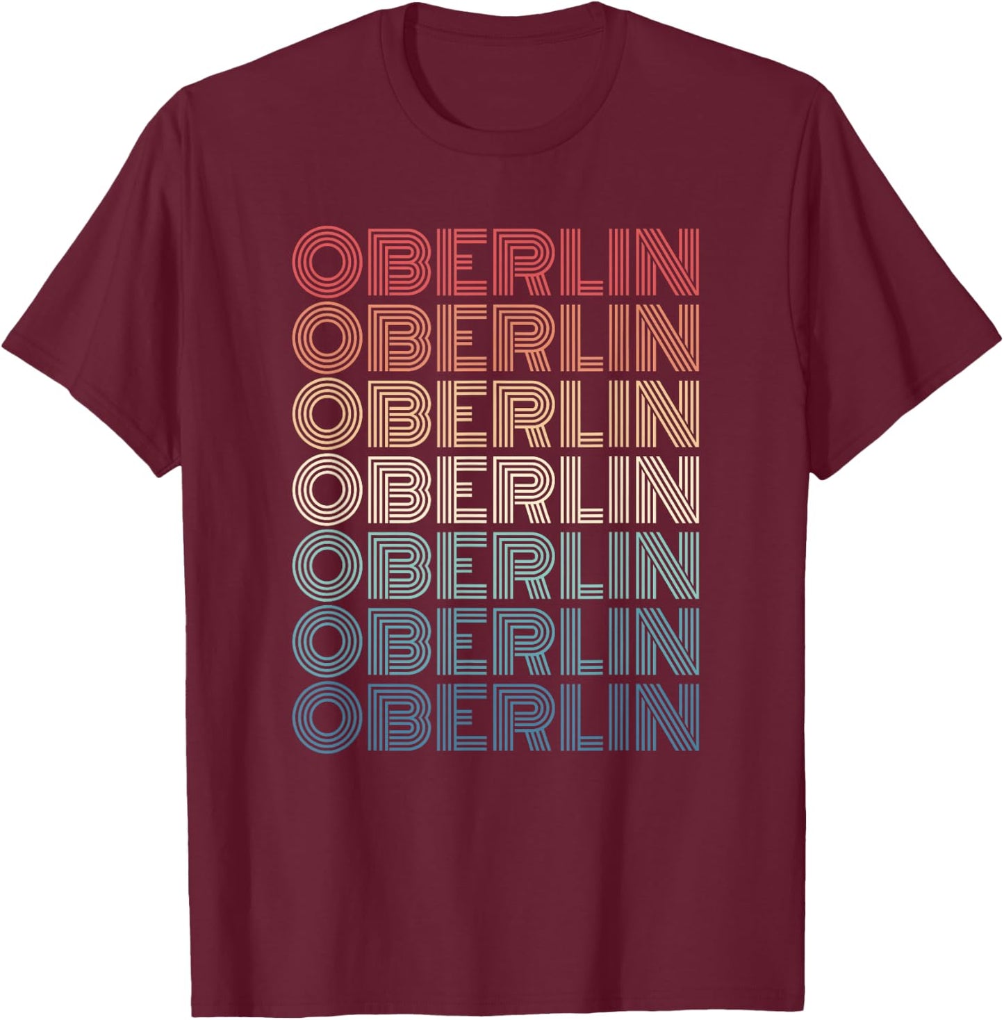 Retro Oberlin Ohio Vintage 80s Style T-Shirt - T-Shirt | Maroon