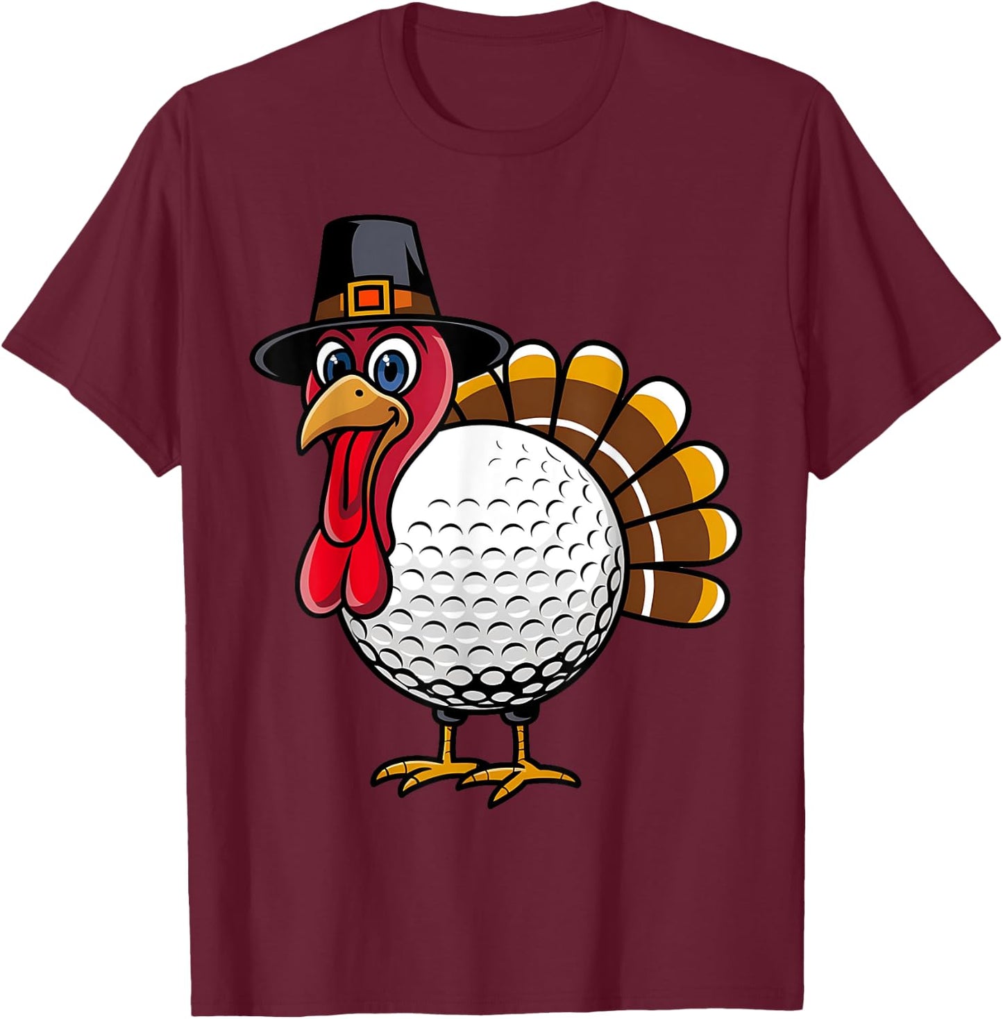 Golf Turkey Thanksgiving For Boys Toddlers Kid Men Women T-Shirt - T-Shirt | Maroon