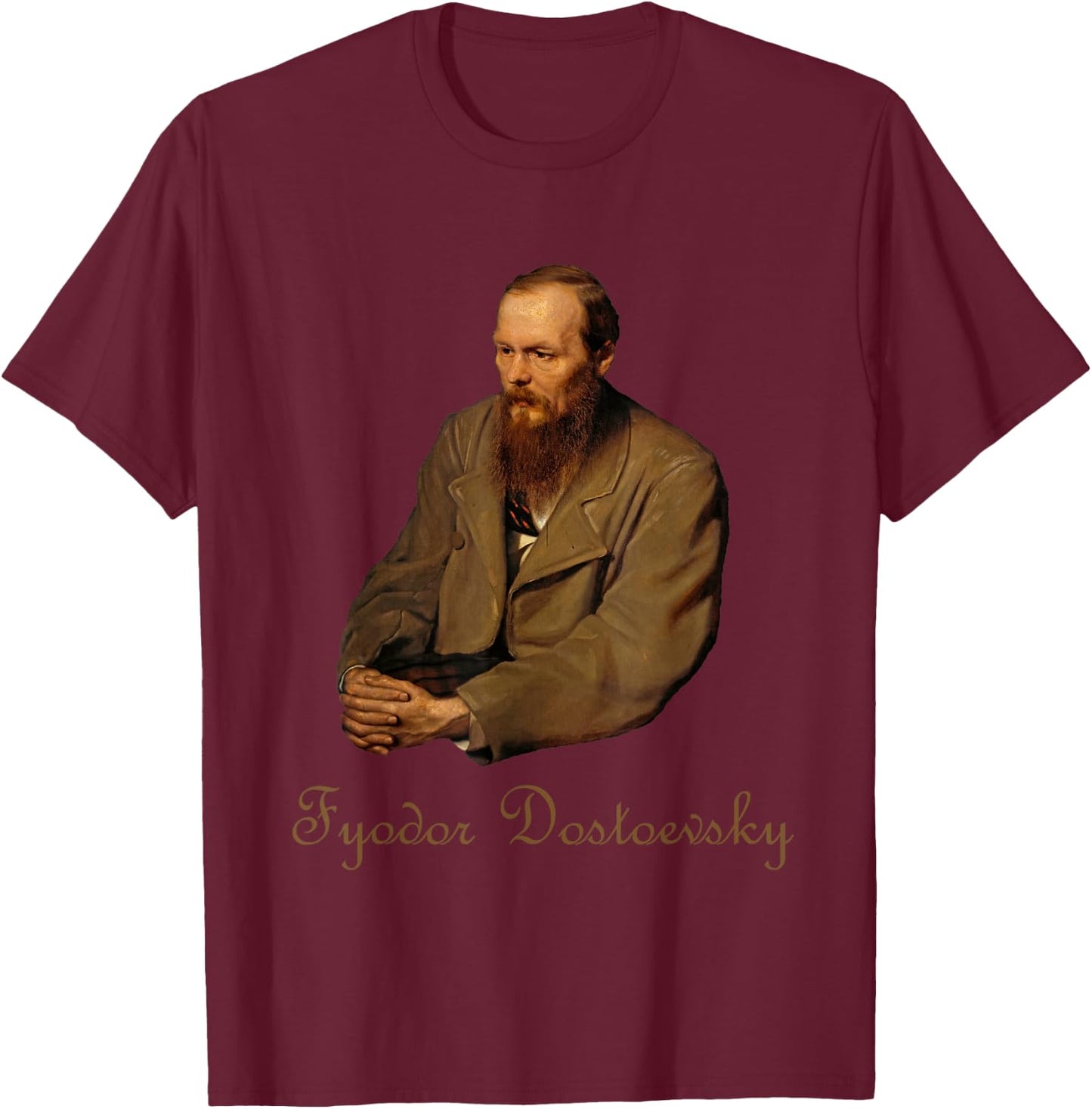 Fyodor Mikhailovich Dostoevsky T-Shirt - T-Shirt | Maroon