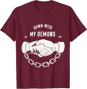 Down With My Demons T-Shirt - T-Shirt | Maroon