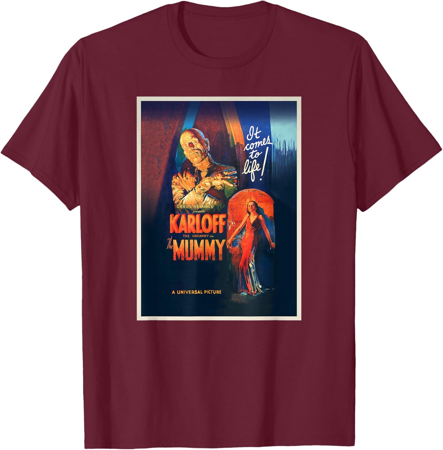 The Mummy Original Poster Art T-Shirt - T-Shirt | Maroon
