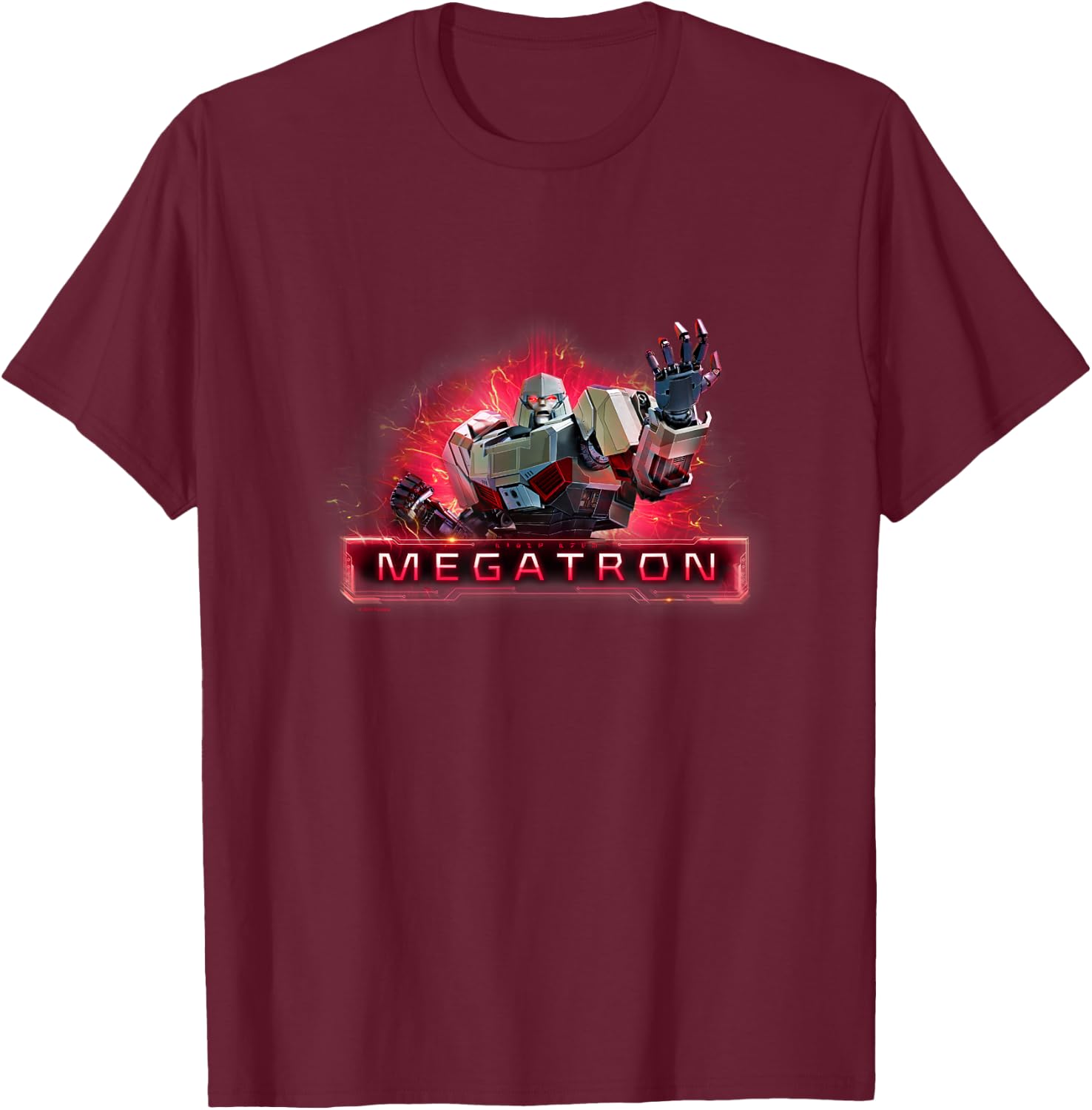 Transformers One Iconic Megatron Power Up Big Chest Logo T-Shirt - T-Shirt | Maroon