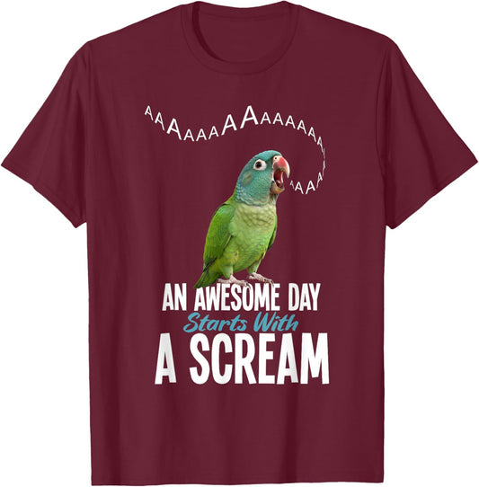Birdkeeper Birdkeeping Awesome Blue Crowned Conure T-Shirt - T-Shirt | Maroon