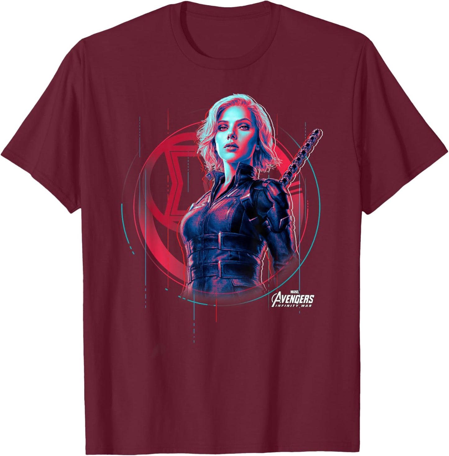 Marvel Infinity War Black Widow Icon Tech Graphic T-Shirt - T-Shirt | Maroon