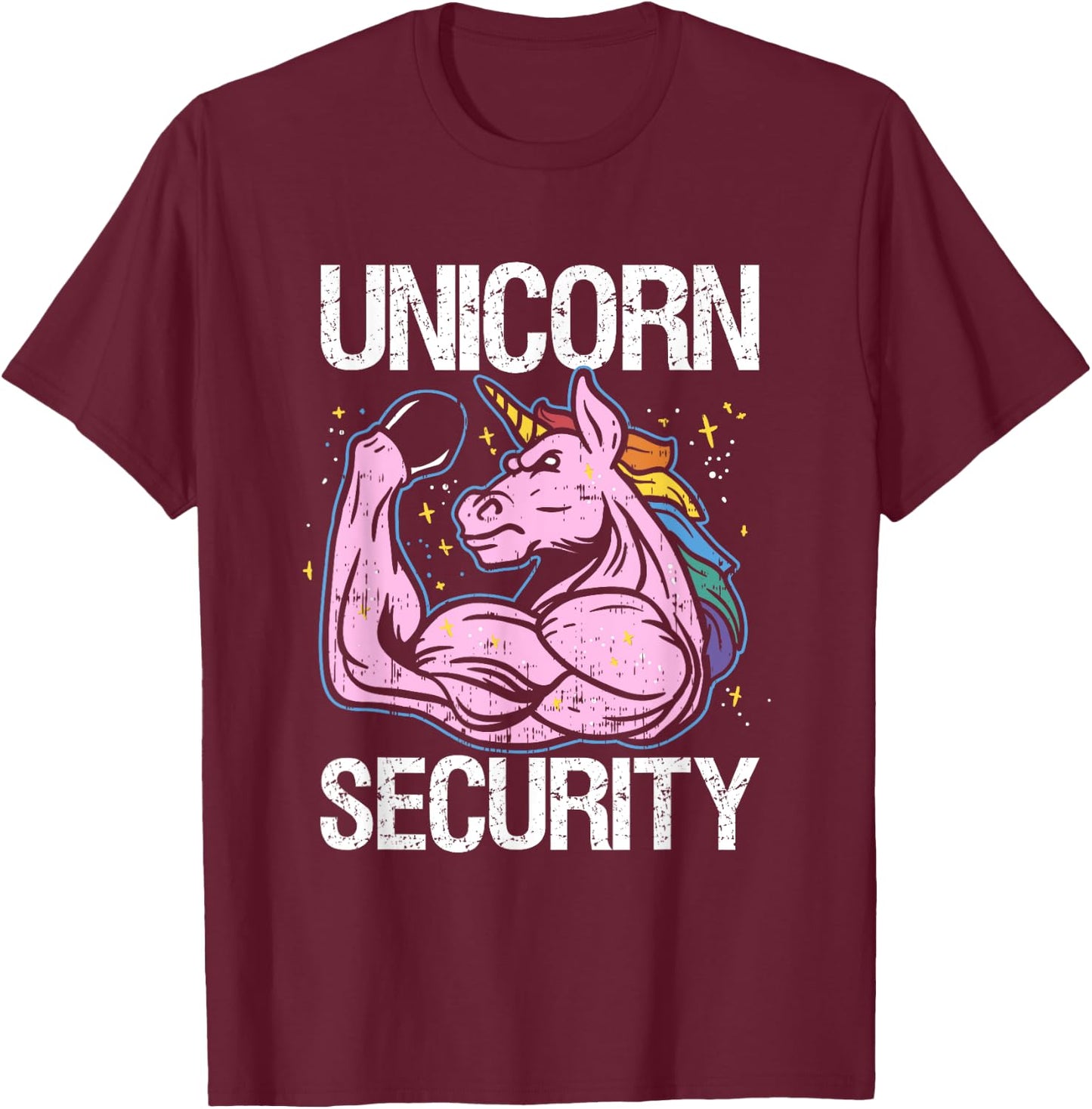 Unicorn Security Funny Costume Police Halloween Dad Men T-Shirt - T-Shirt | Maroon