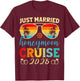 Funny Just Married Honeymoon Cruise 2025 For Couples Wedding T-Shirt - T-Shirt | Maroon