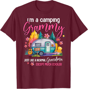 Funny I'm A Camping Grammy Camper Campfire Camping Grandma T-Shirt - T-Shirt | Maroon