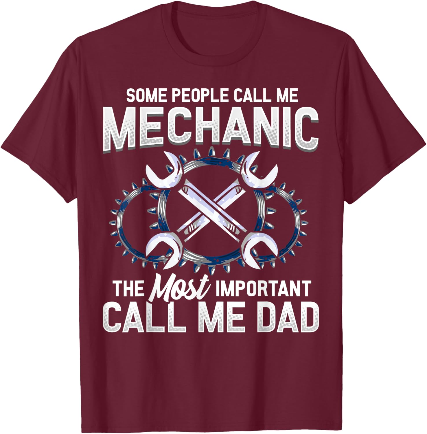 Styley Men's Mechanic Dad Novelty - Black, Small T-Shirt - T-Shirt | Maroon