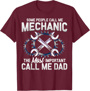 Styley Men's Mechanic Dad Novelty - Black, Small T-Shirt - T-Shirt | Maroon