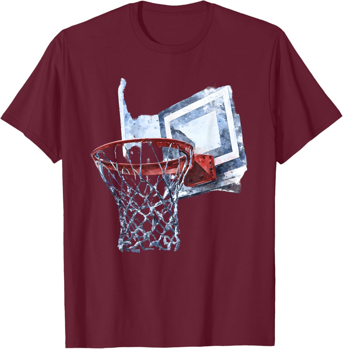 Colorful Basketball Splash Tie Dye Color Splash Basketball T-Shirt - T-Shirt | Maroon