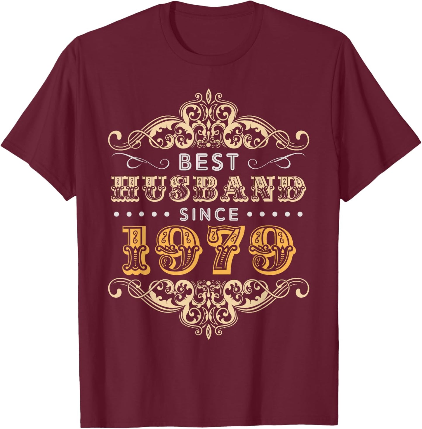 40th Wedding Anniversary Gift 40 yrs Best Husband Since 1979 T-Shirt - T-Shirt | Maroon