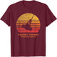 Vintage Retro Sunset Magnet Fishing T-Shirt - T-Shirt | Maroon