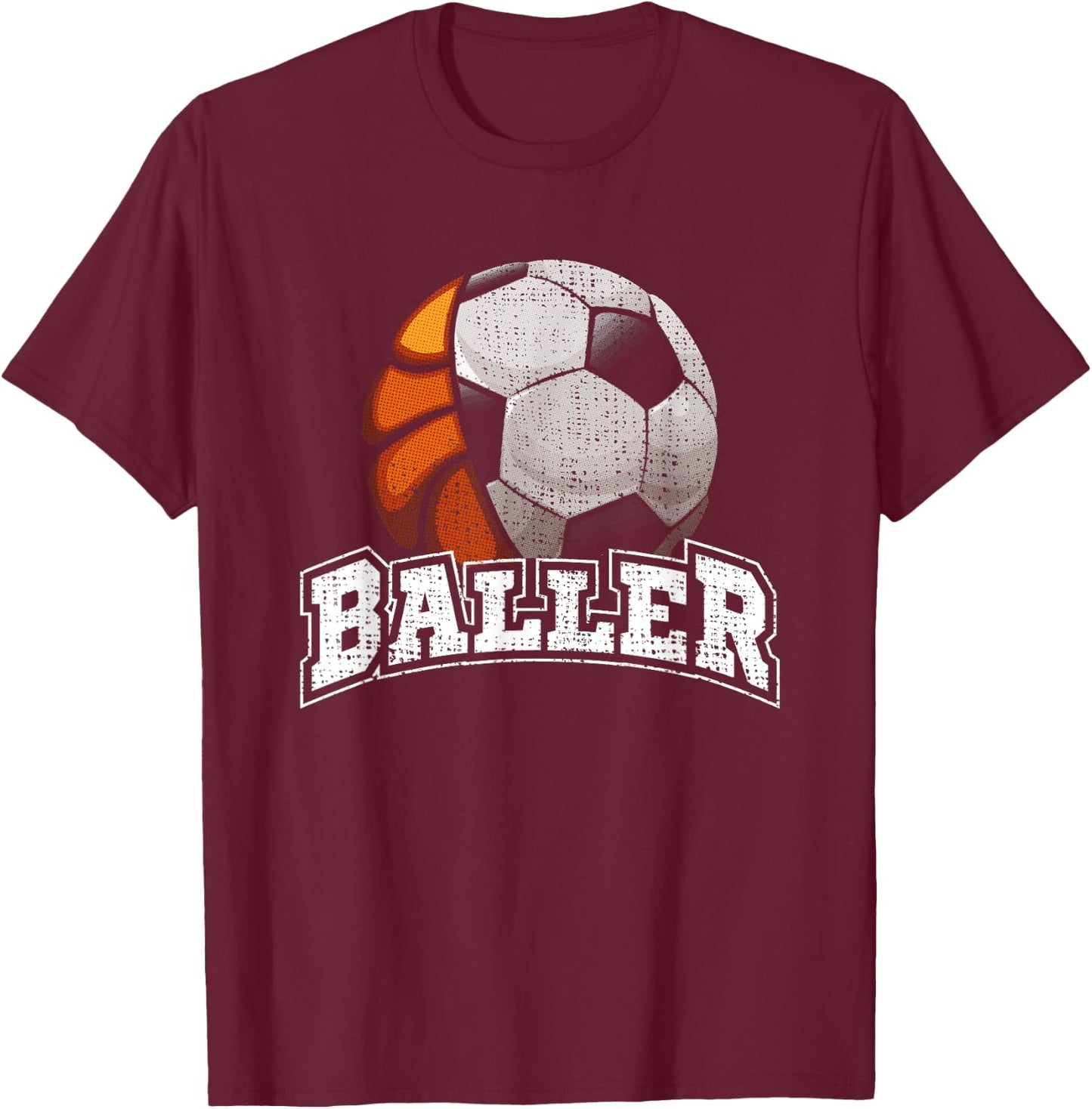 Basketball Soccer Funny T-Shirt - T-Shirt | Maroon