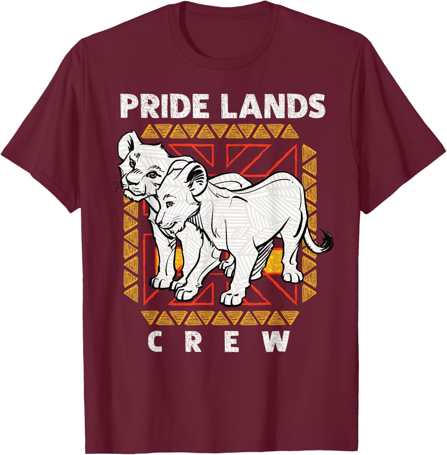 Disney The Lion King Live Action Simba Nala Pride Lands Crew T-Shirt - T-Shirt | Maroon