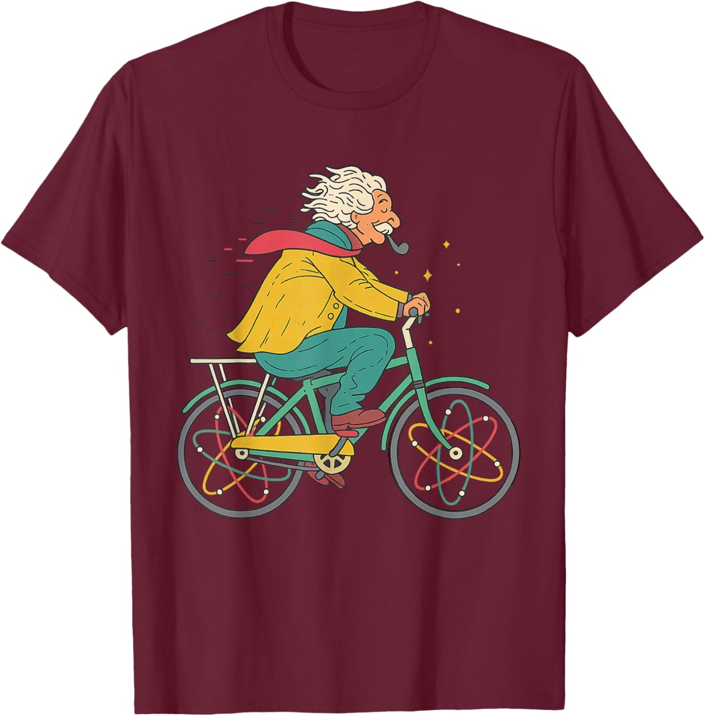 Atomic Bicycle Science Lover and Kids Chemistry T-Shirt - T-Shirt | Maroon
