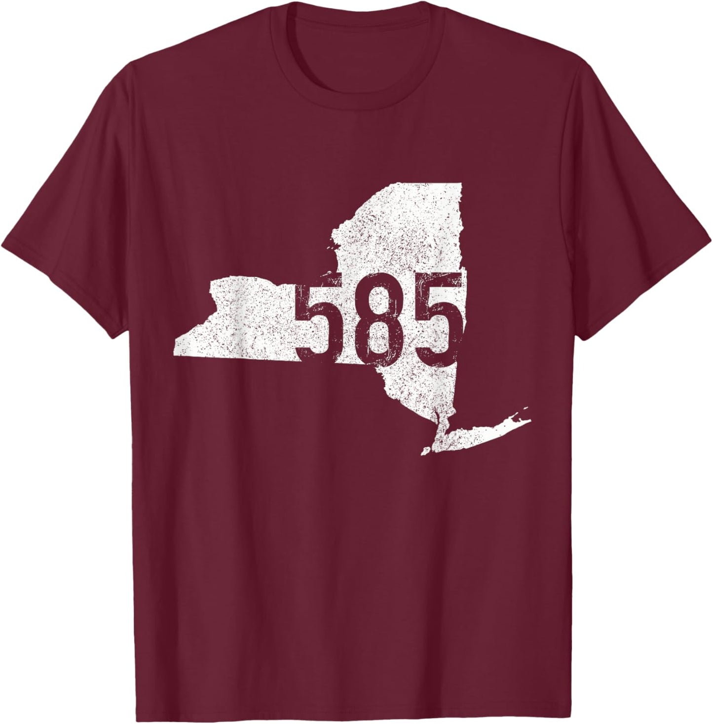 585 Area Code Rochester Livingston New York NY Pride T-Shirt - T-Shirt | Maroon