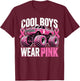 Monster Truck Breast Cancer Awareness Cool Boys Wear Pink T-Shirt - T-Shirt | Maroon