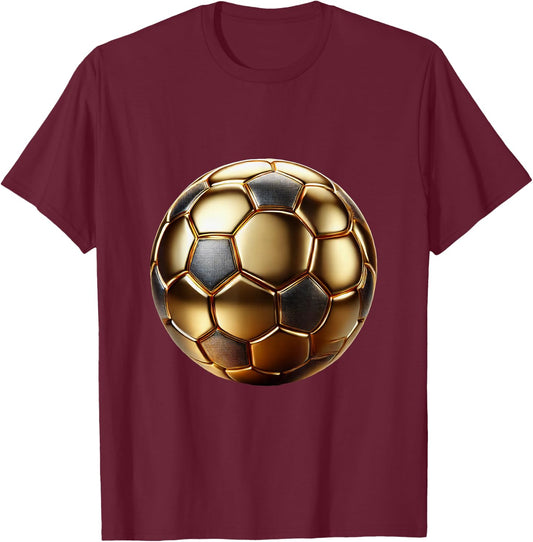 Golden Soccer Ball T-Shirt - T-Shirt | Maroon