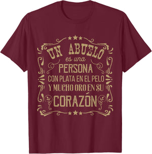 Abuelo Golden Heart Grandpa Shirt Abuelo Gifts in Spanish T-Shirt - T-Shirt | Maroon