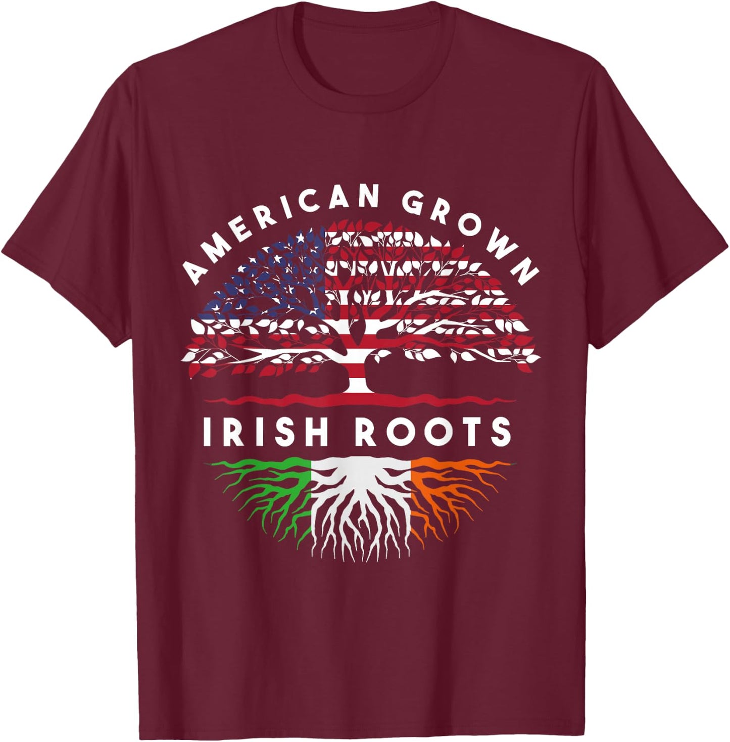 USA Pride Irish Roots Ireland T-Shirt - T-Shirt | Maroon