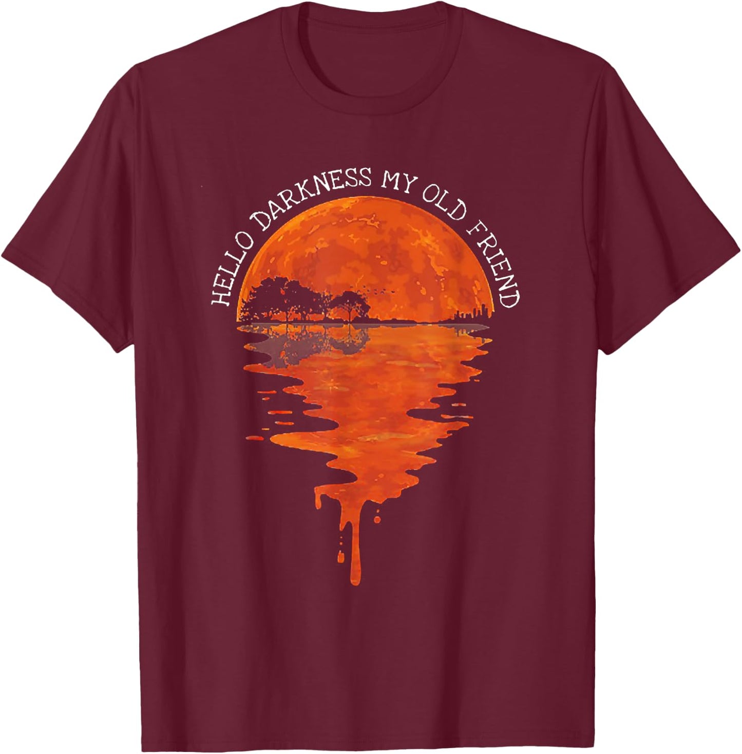 Hello Darkness My Old Friend Hippie T-Shirt - T-Shirt | Maroon