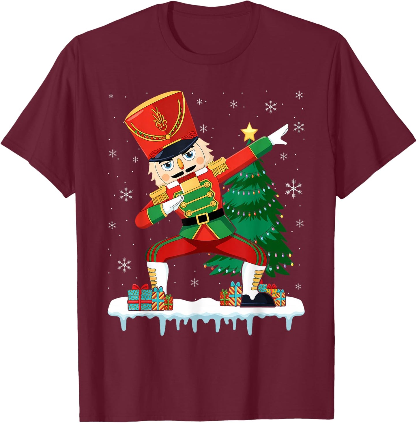 Dabbing Nutcracker Christmas Costume Matching Family Pajama T-Shirt - T-Shirt | Maroon